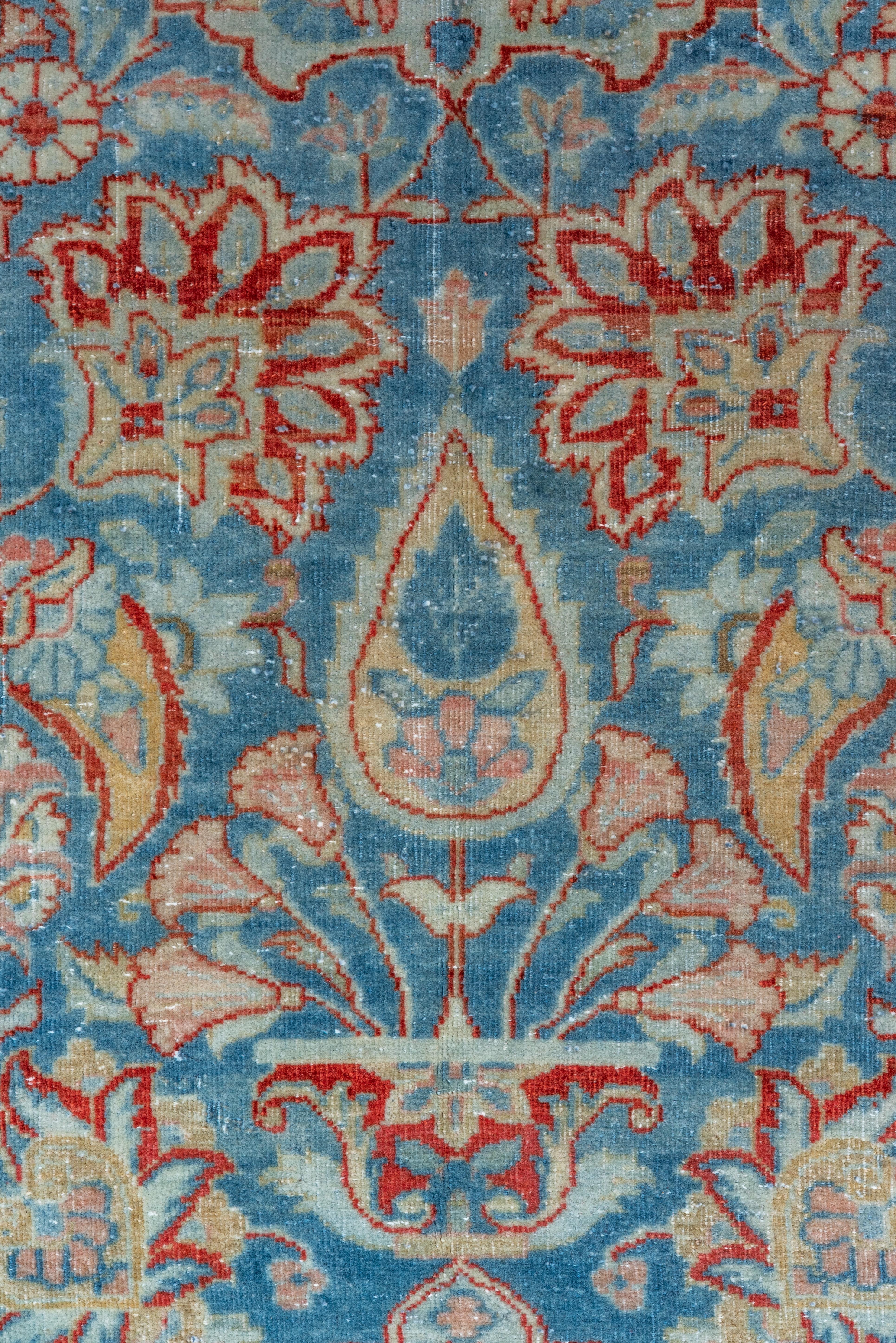 Eliko Rugs by David Ariel Finely Woven Antique Kashan Carpet with Reds and Blues In Good Condition For Sale In New York, NY
