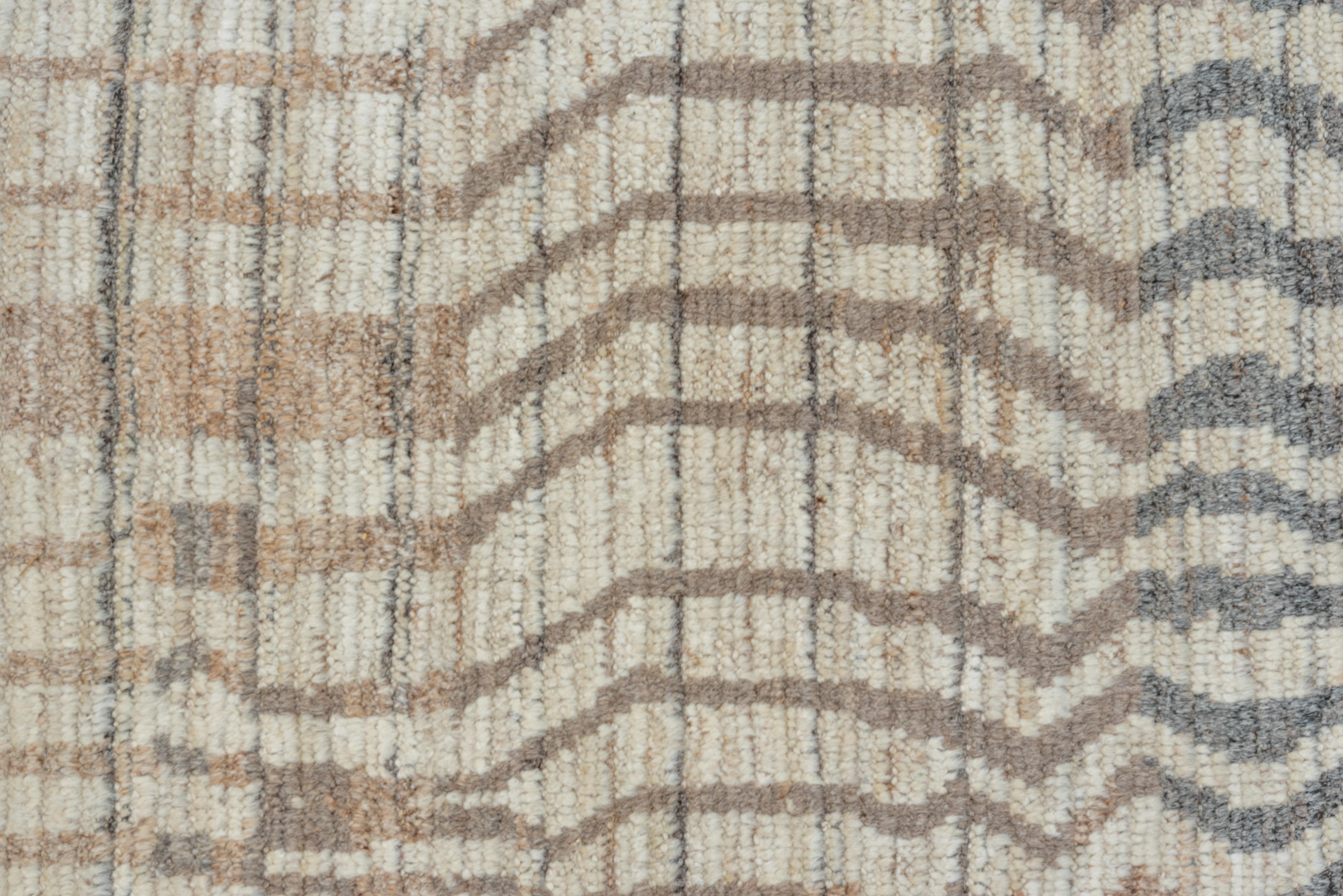 Hand-Knotted Eliko Rugs by David Ariel Rustic Hand Knotted Tulu Rug with Natural Tones For Sale