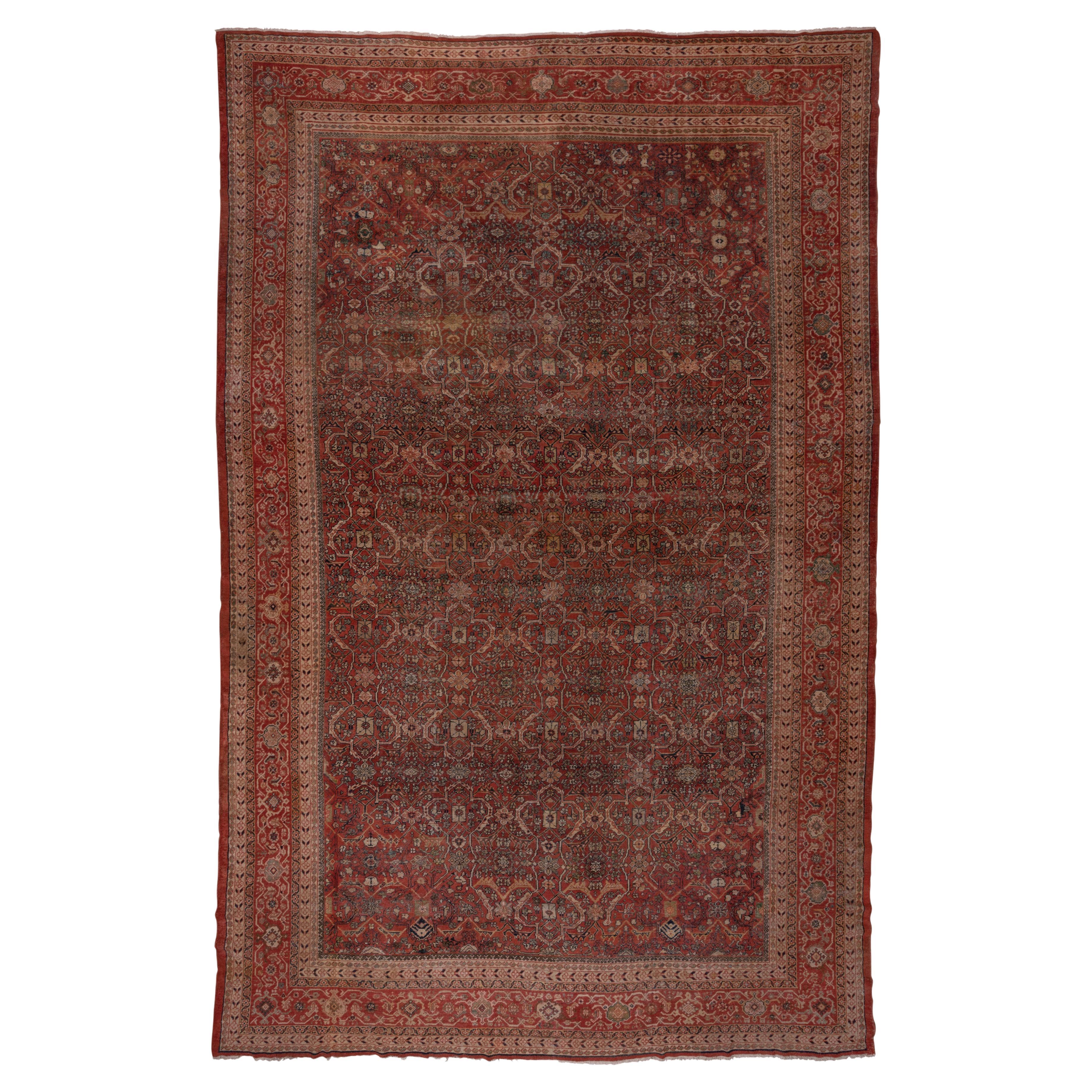 Stunning Antique Persian Sultanabad Large Carpet For Sale