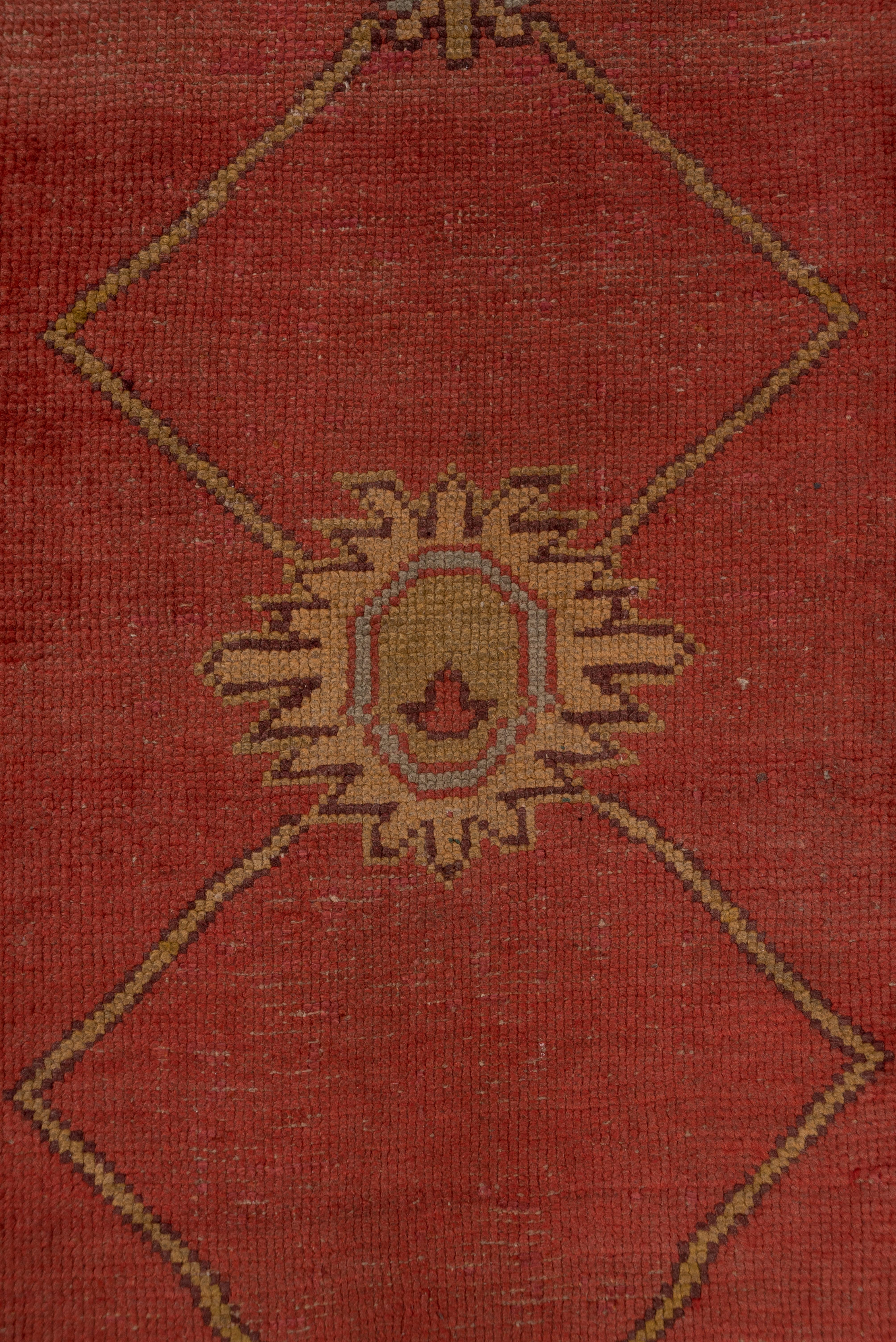 Hand-Knotted Eliko Rugs by David Ariel Unusual Antique Turkish Oushak Runner, Red Field For Sale