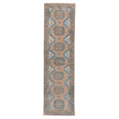 Eliko Rugs by David Ariel Vintage Peach and Blue Oushak Short Runner