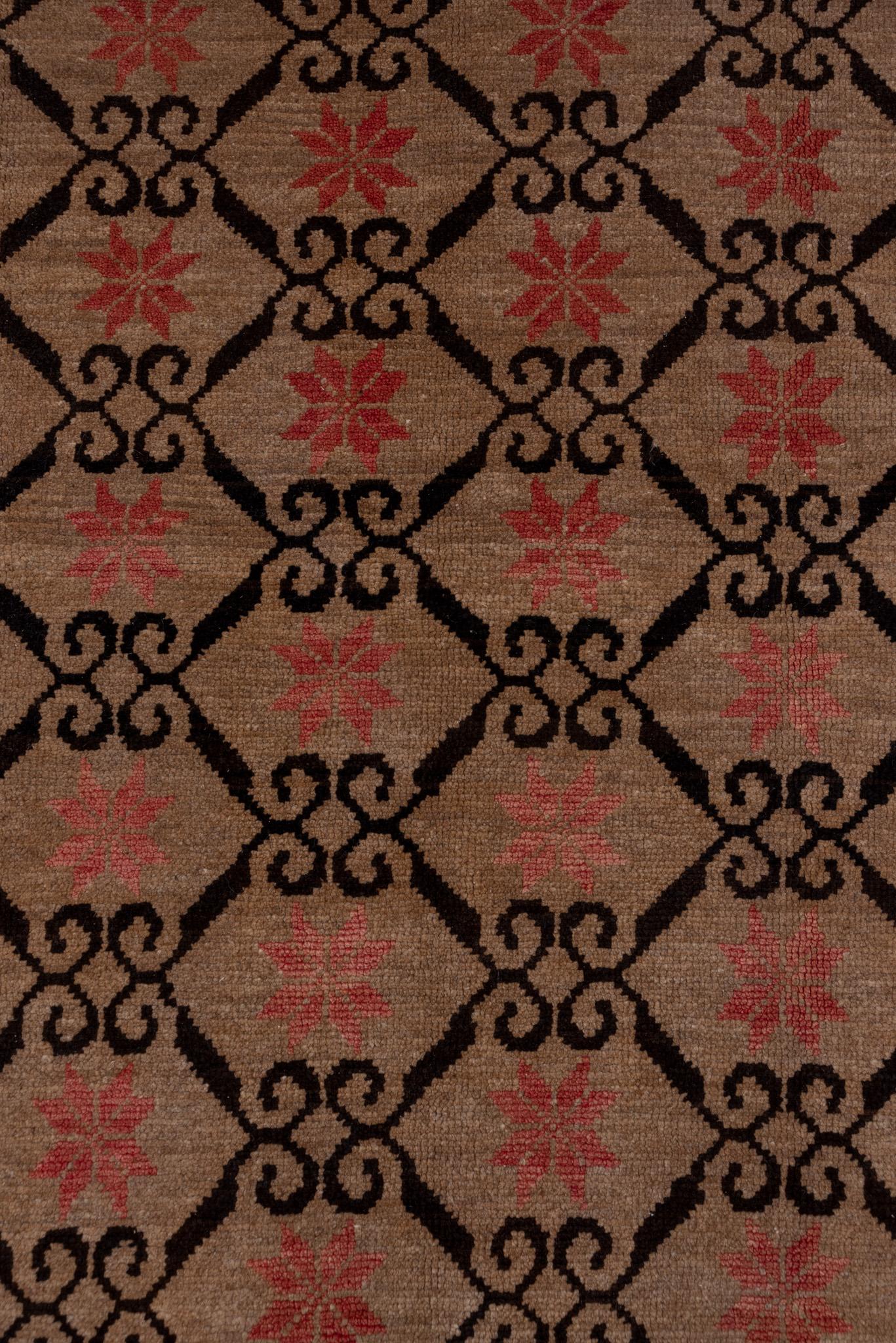 Tribal Eliko Rugs By David Ariel Vintage Turkish Kars Rug, Brown Palette For Sale