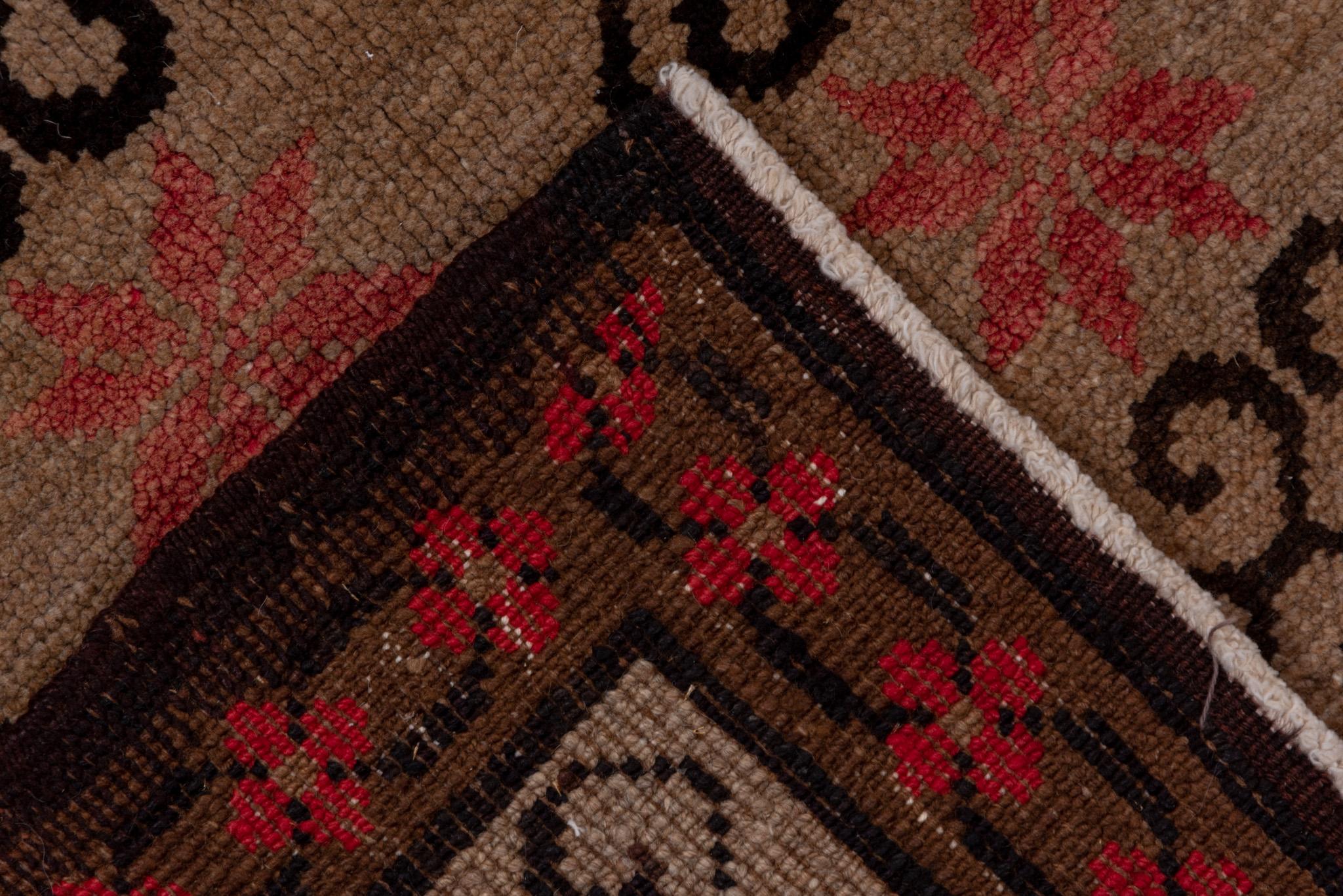 Mid-20th Century Eliko Rugs By David Ariel Vintage Turkish Kars Rug, Brown Palette For Sale