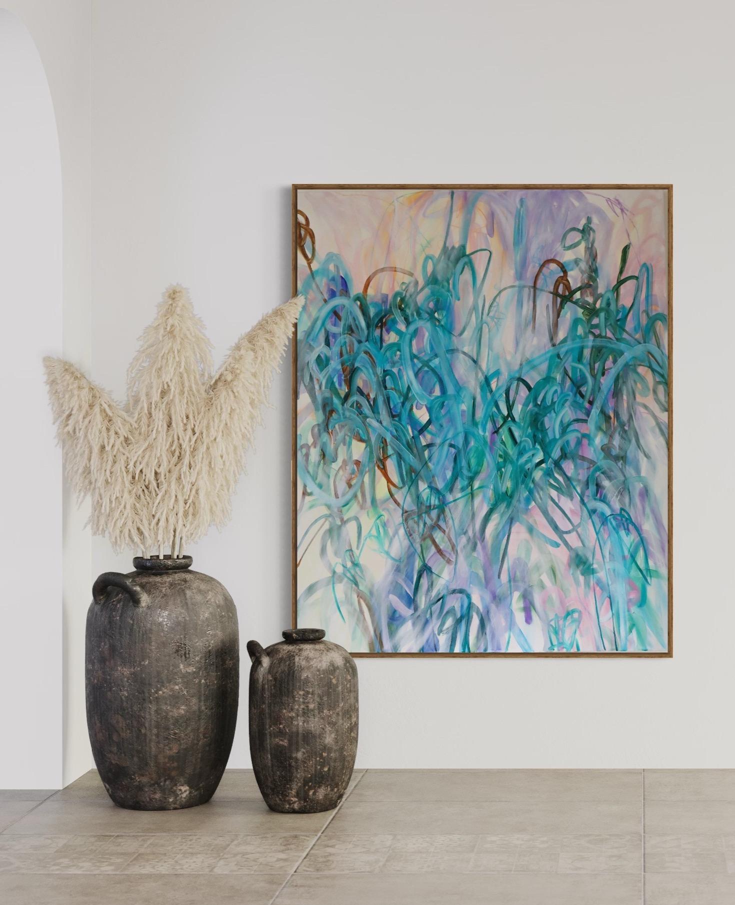 „Emotional Release“ Öl, Acryl und Öl, Pastell, Abstrakt, 150 x 120 cm (Abstrakter Expressionismus), Mixed Media Art, von Elin Kereby