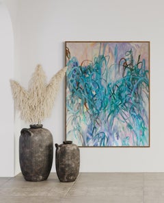 "Emotional Release", huile, acryliques et huile pastel abstrait, 150 x 120 cm