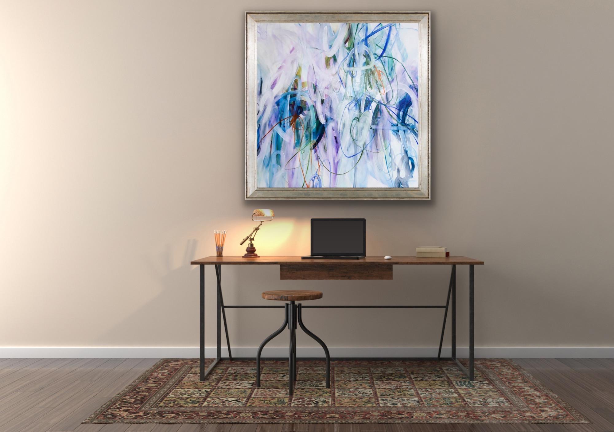 Harmony intérieure, huile, acrylique et pastel abstrait à l'huile 80 x 80 cm en vente 2