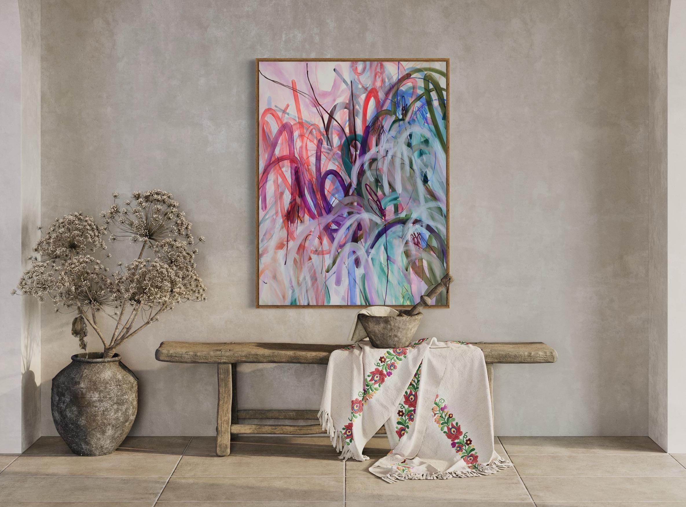 “Serenity of imperfection”, Oil, Acrylics and Oil Pastel Abstract, 116 x 89 cm - Abstract Expressionist Painting by Elin Kereby