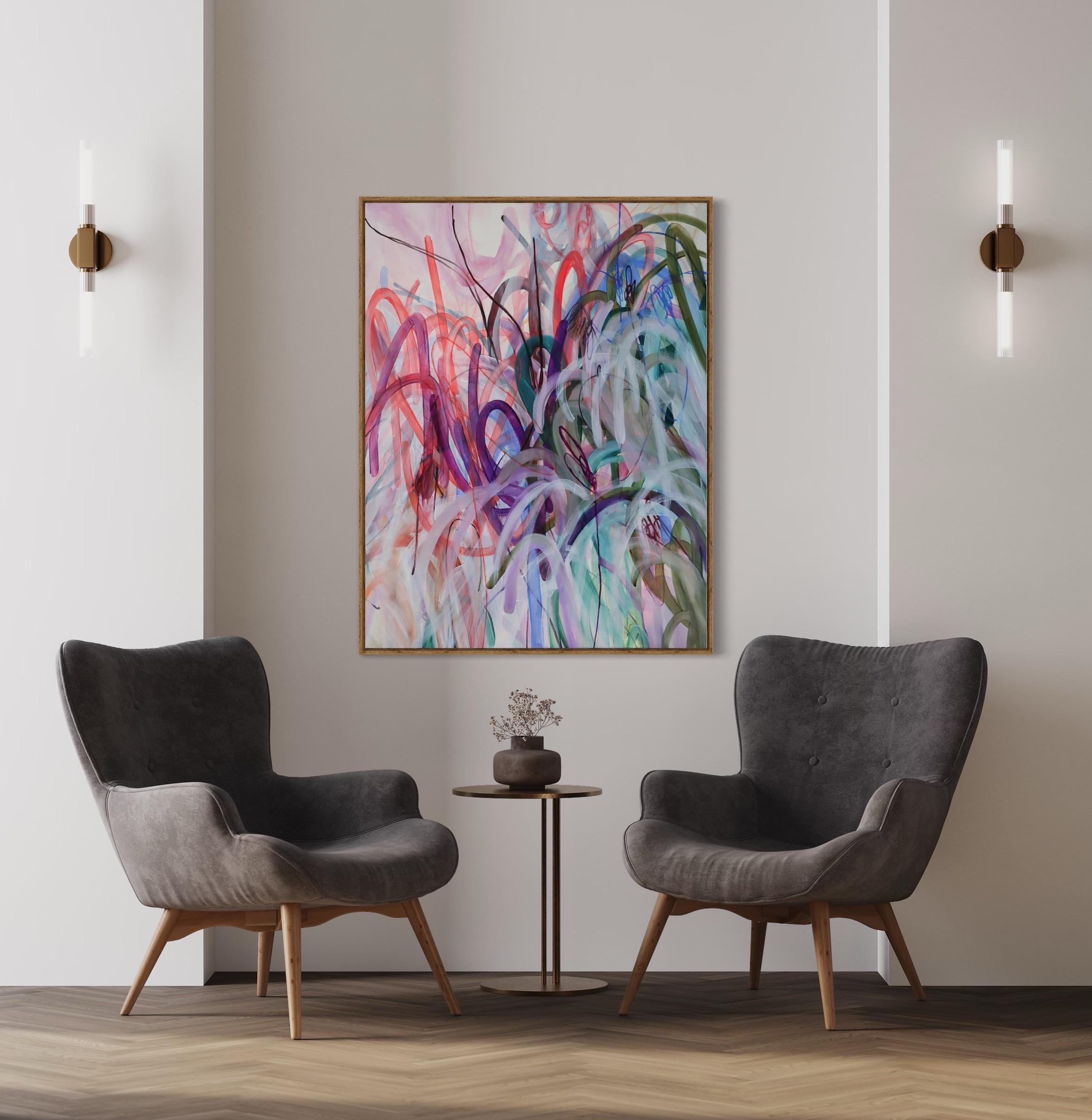 “Serenity of imperfection”, Oil, Acrylics and Oil Pastel Abstract, 116 x 89 cm - Gray Abstract Painting by Elin Kereby