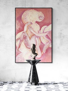 "Liberty" Plaster, Gold Metal, Oil, Acrylics on Canvas, Contemporary, 100x150cm