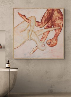 "My Heart Holds Your Eternal Fire" Gold Metal, Oil, Acrylics on Canvas 100x100cm