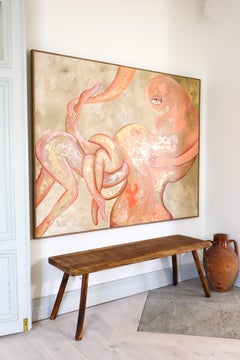 "Visionary", Plaster, Gold Metal, Oil, Acrylics on Canvas, Abstract, 120x150cm