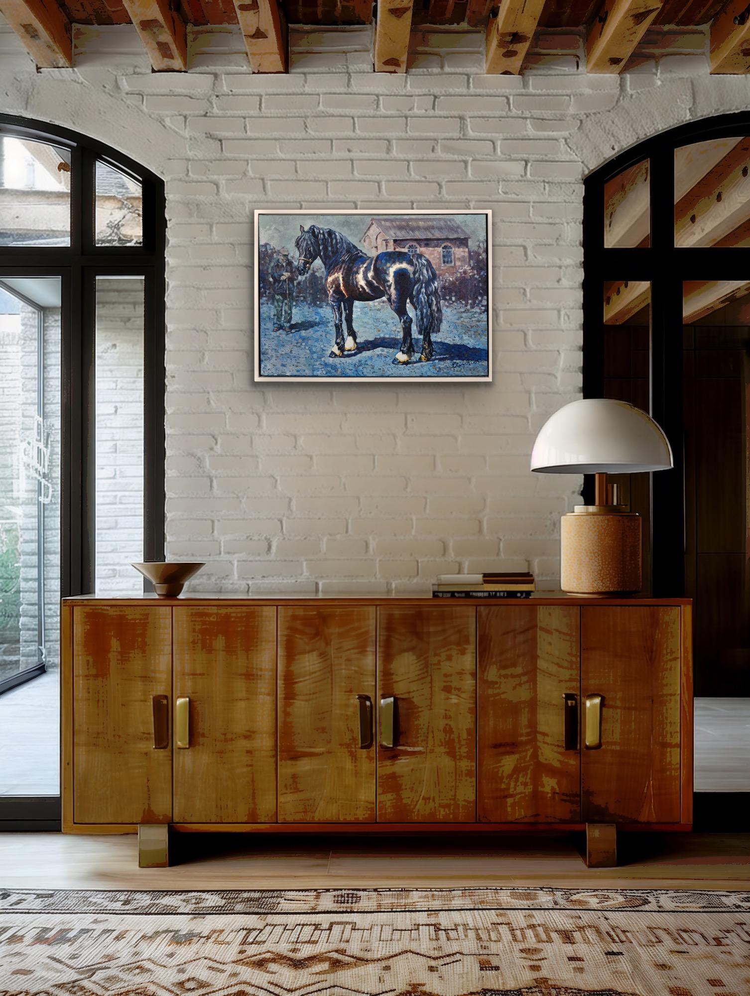 Elin Siân Blake. 
Walisisch ( geb. 1981).
Fronarth Northern Star.
Öl auf Leinwand.
Signiert unten rechts.
Bildgröße 19,7 Zoll x 27,6 Zoll (50cm x 70cm).
Rahmengröße 21,1 Zoll x 28,9 Zoll (53,5 cm x 73,5 cm).

Dieses zum Verkauf stehende