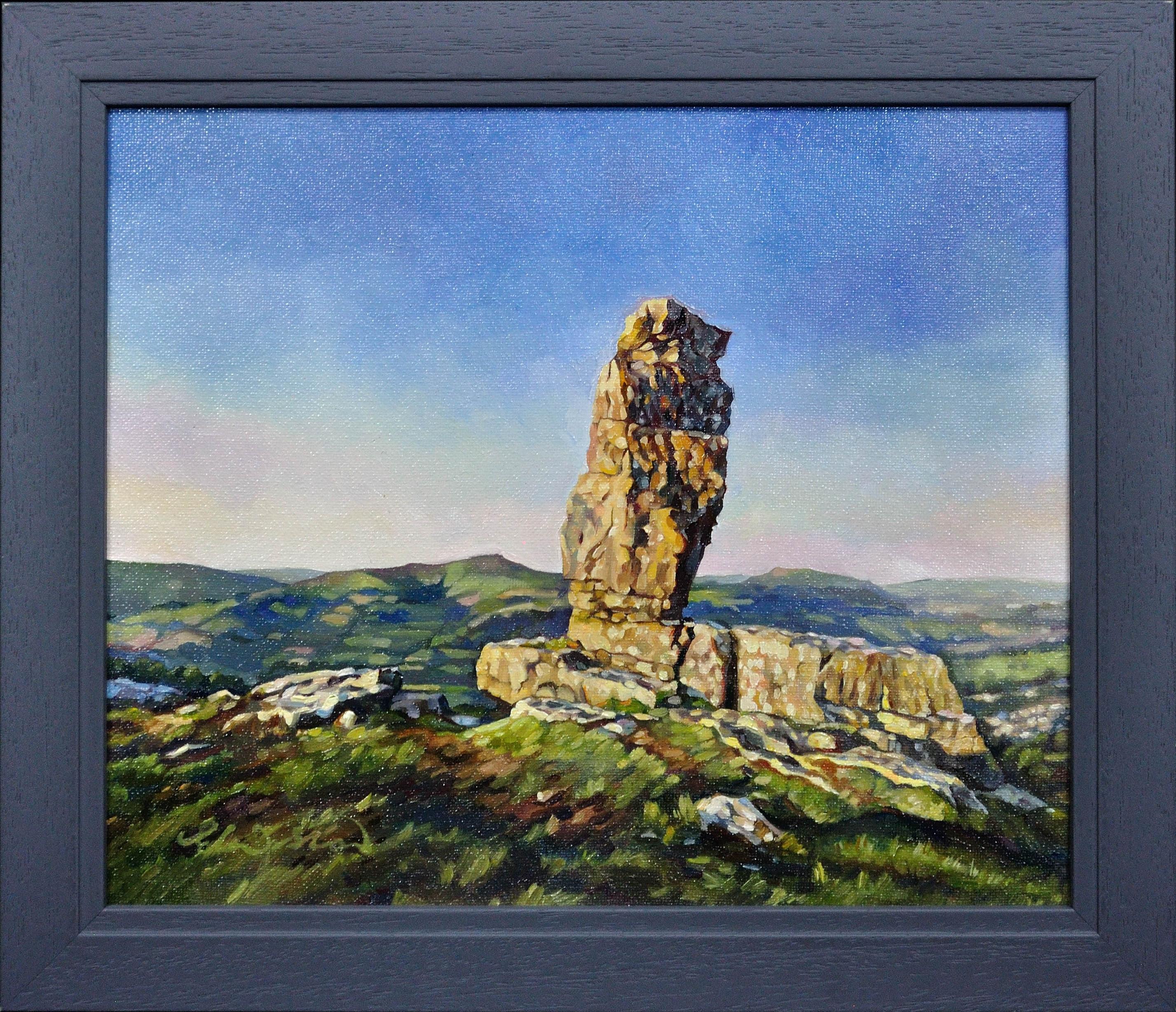 Elin Sian Blake Landscape Painting - Y Bugail Unig (The Lonely Shepherd), Llangattock, Brecon Beacons. Welsh Folklore