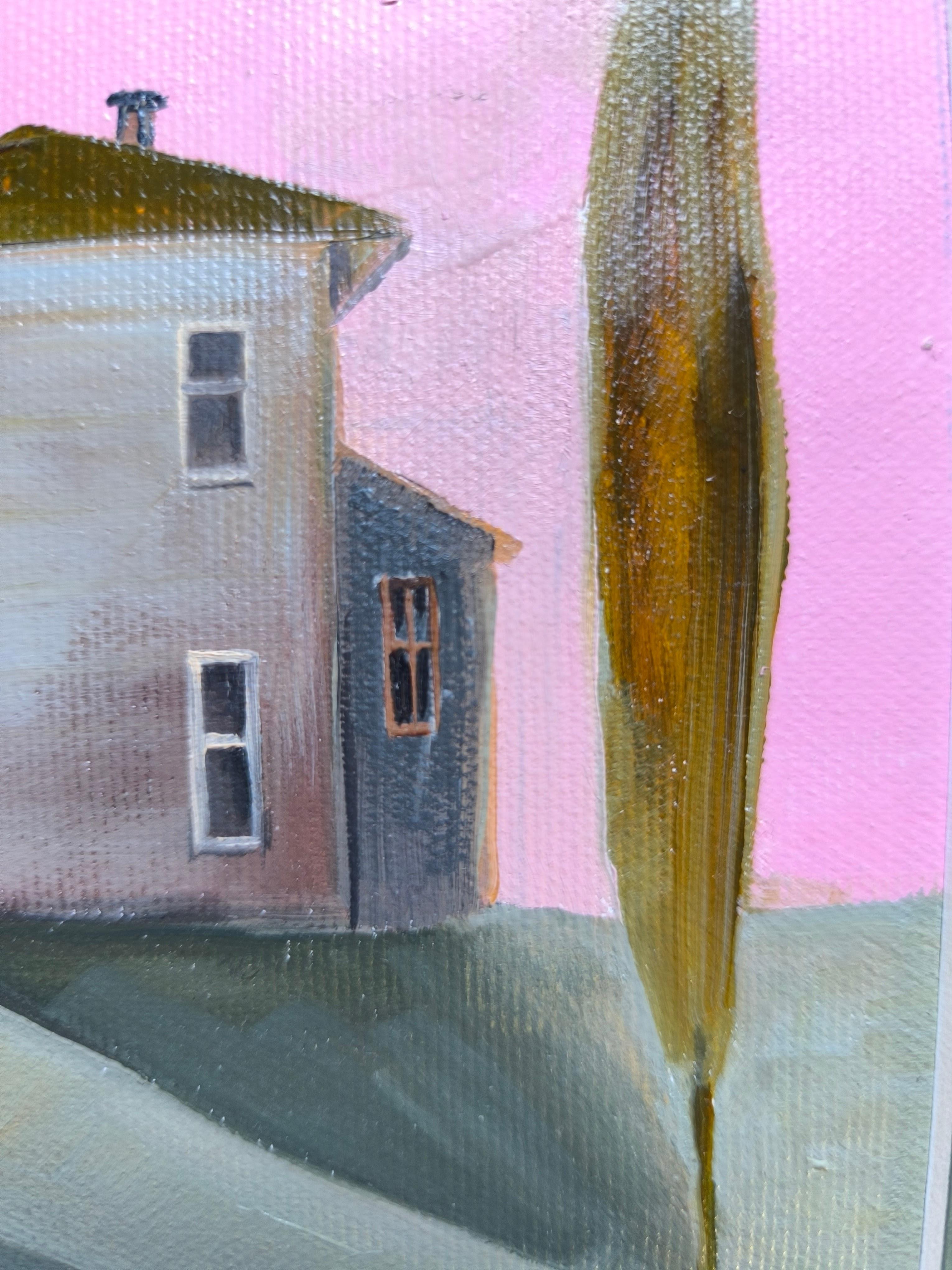 La casa del soñador - Abstract Painting Gris de Elina Bilous