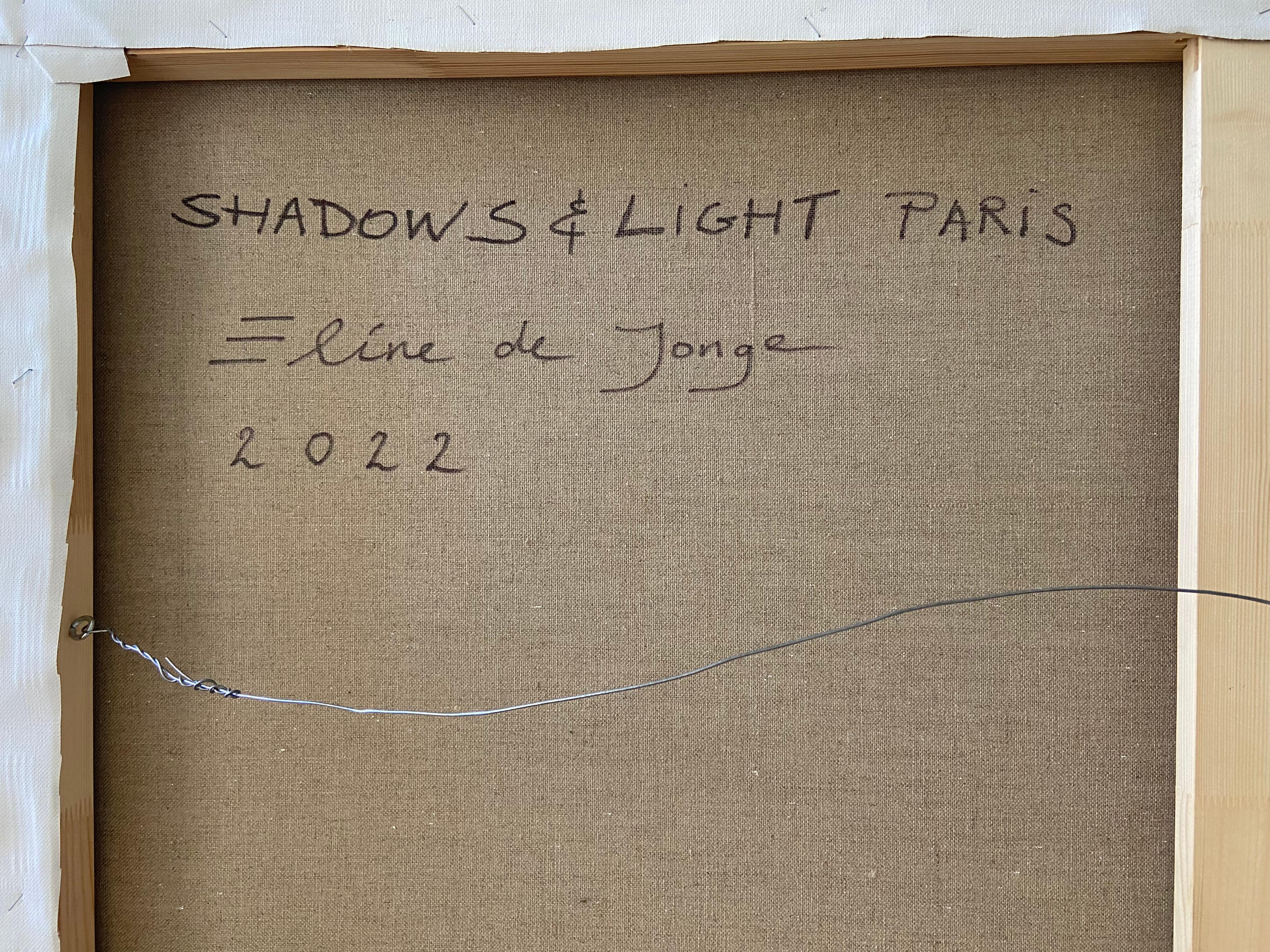 Shadows & Light Paris - Gray Figurative Painting by Eline de Jonge