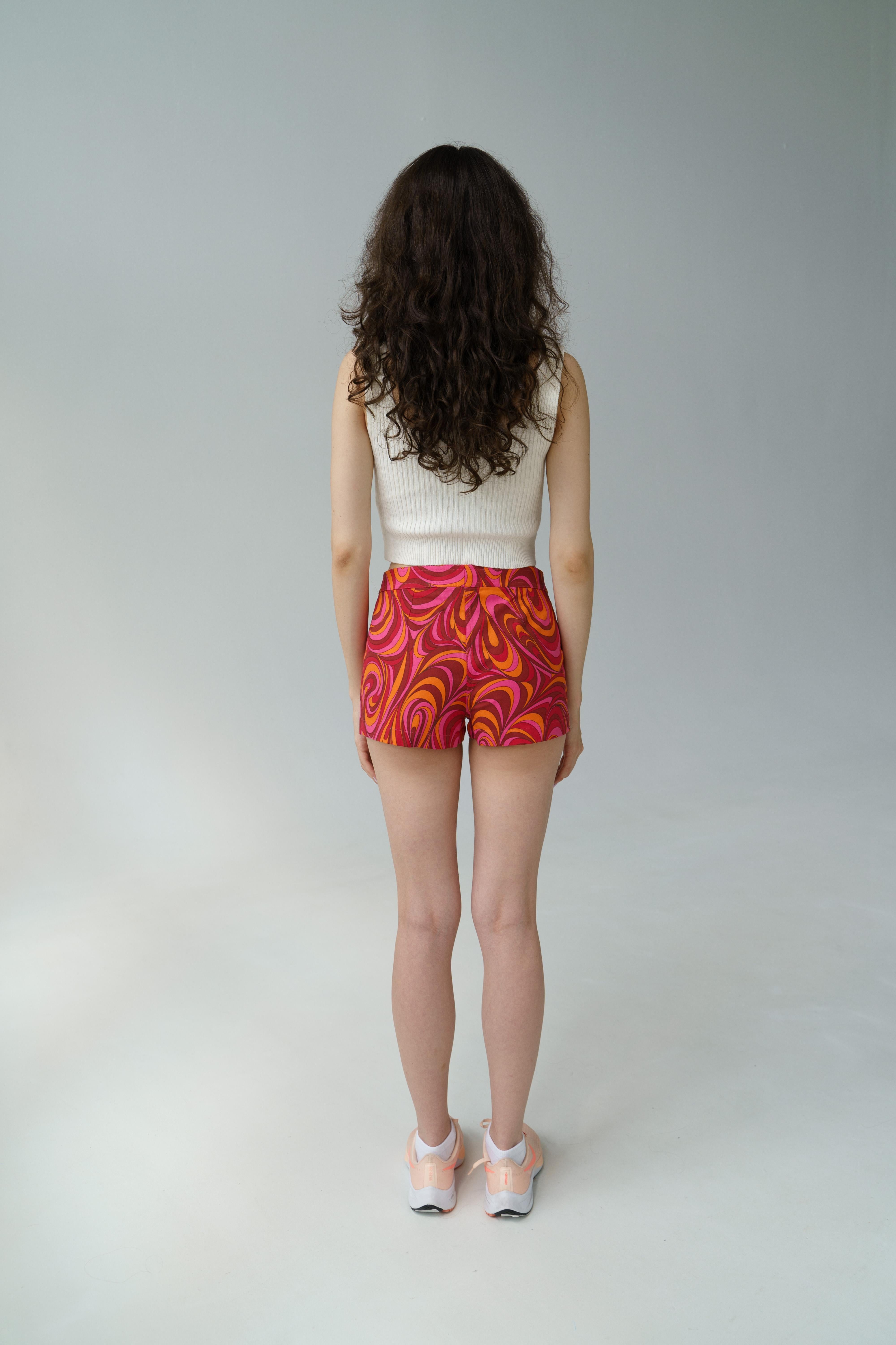 Beige Сeline shorts pink barbie style / barbiecore abstract print For Sale