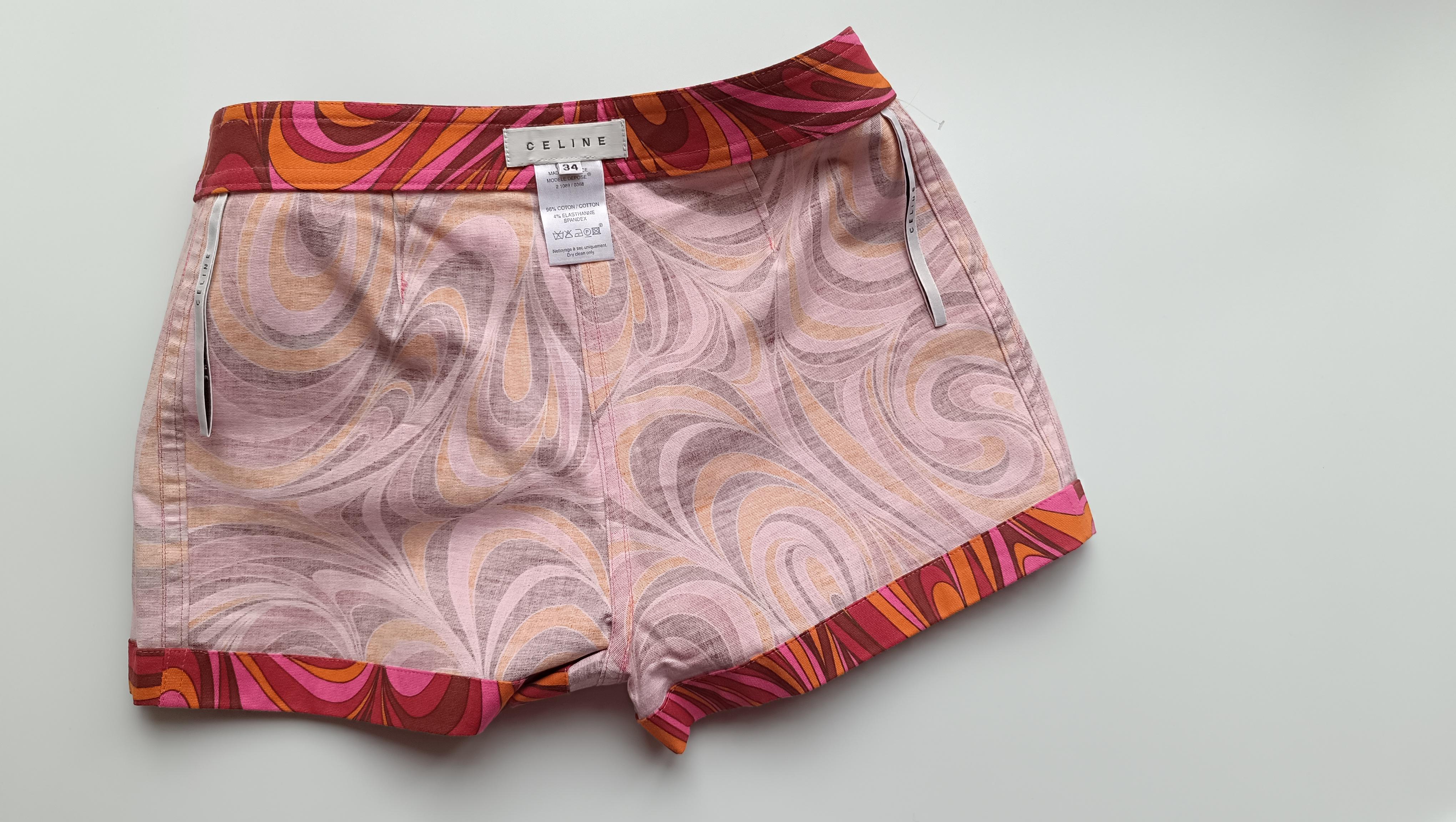 Сeline shorts pink barbie style / barbiecore abstract print  For Sale 4
