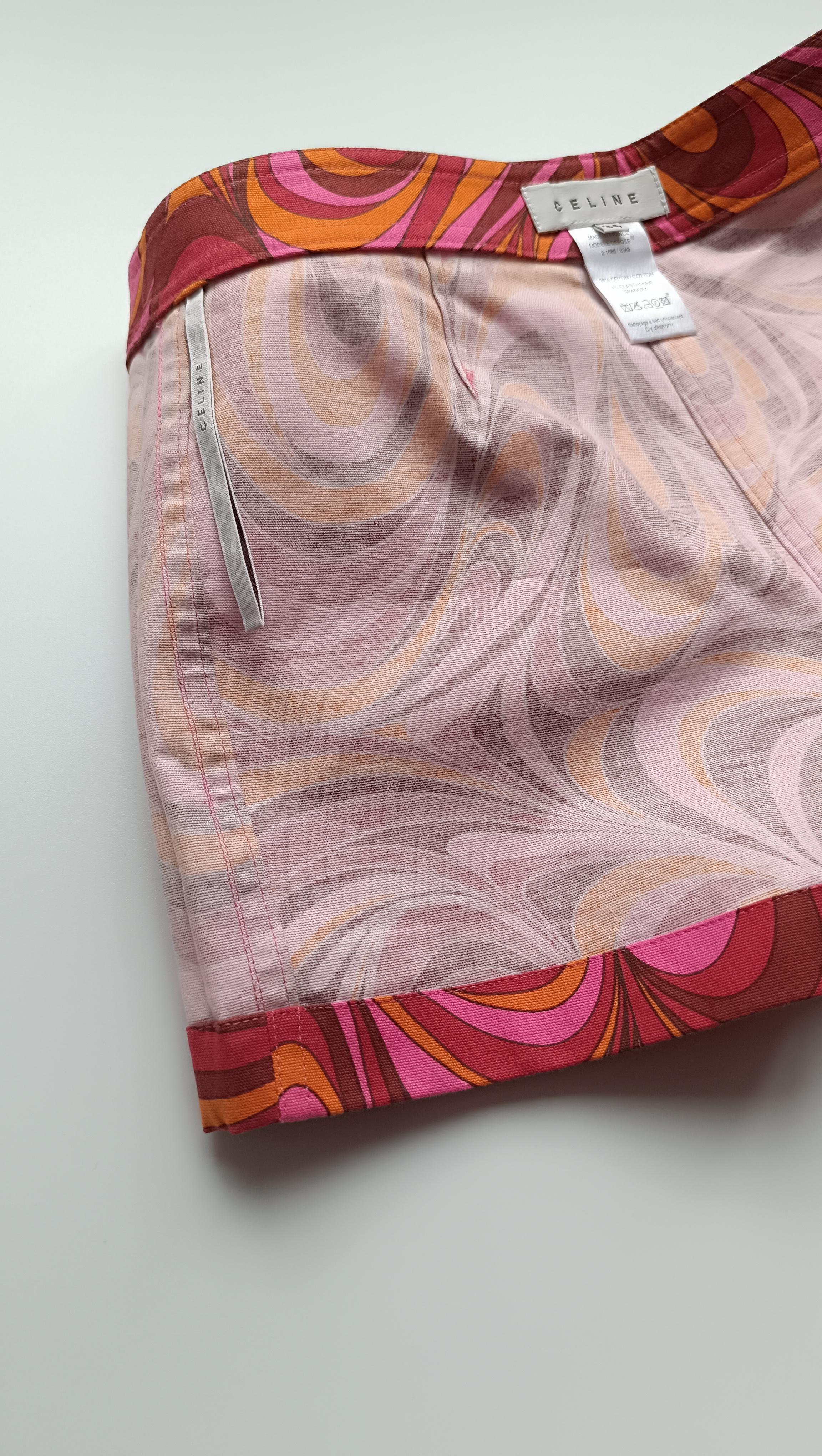 Сeline shorts pink barbie style / barbiecore abstract print  For Sale 5