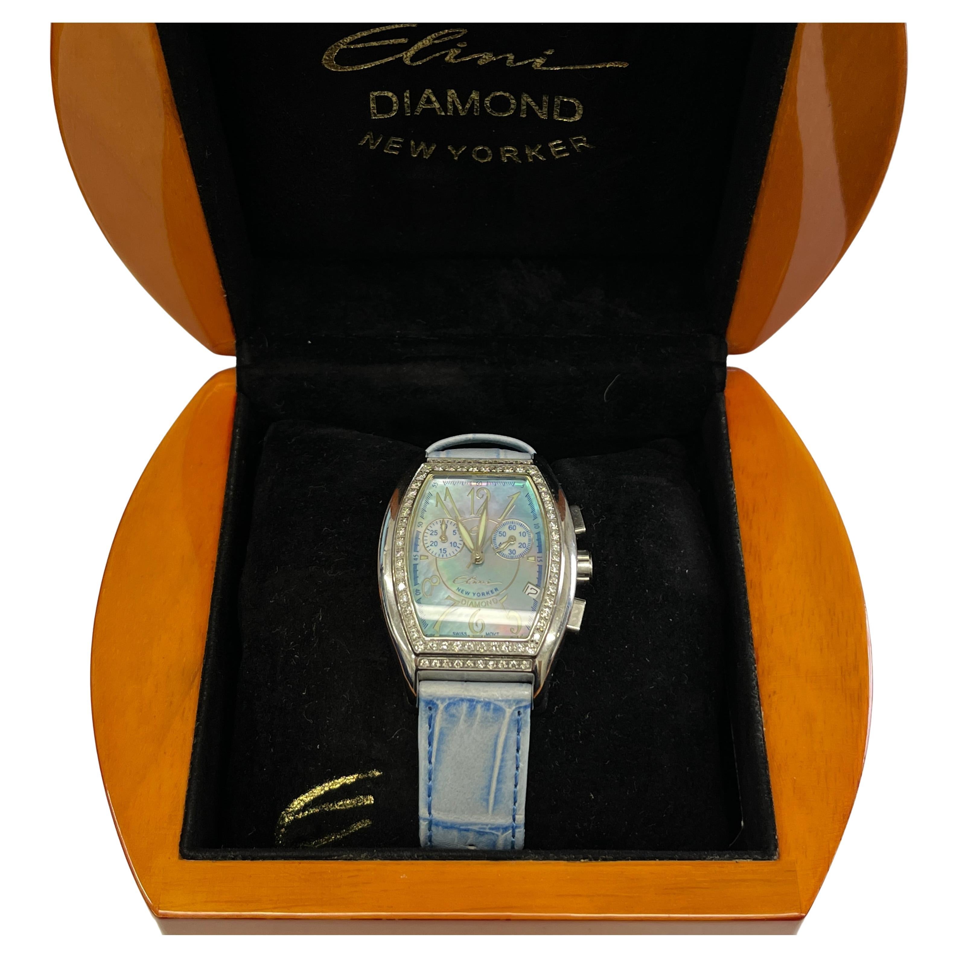 Reloj ELINI "New Yorker" con diamantes para mujer - 1,0 ct, Acero inoxidable en venta