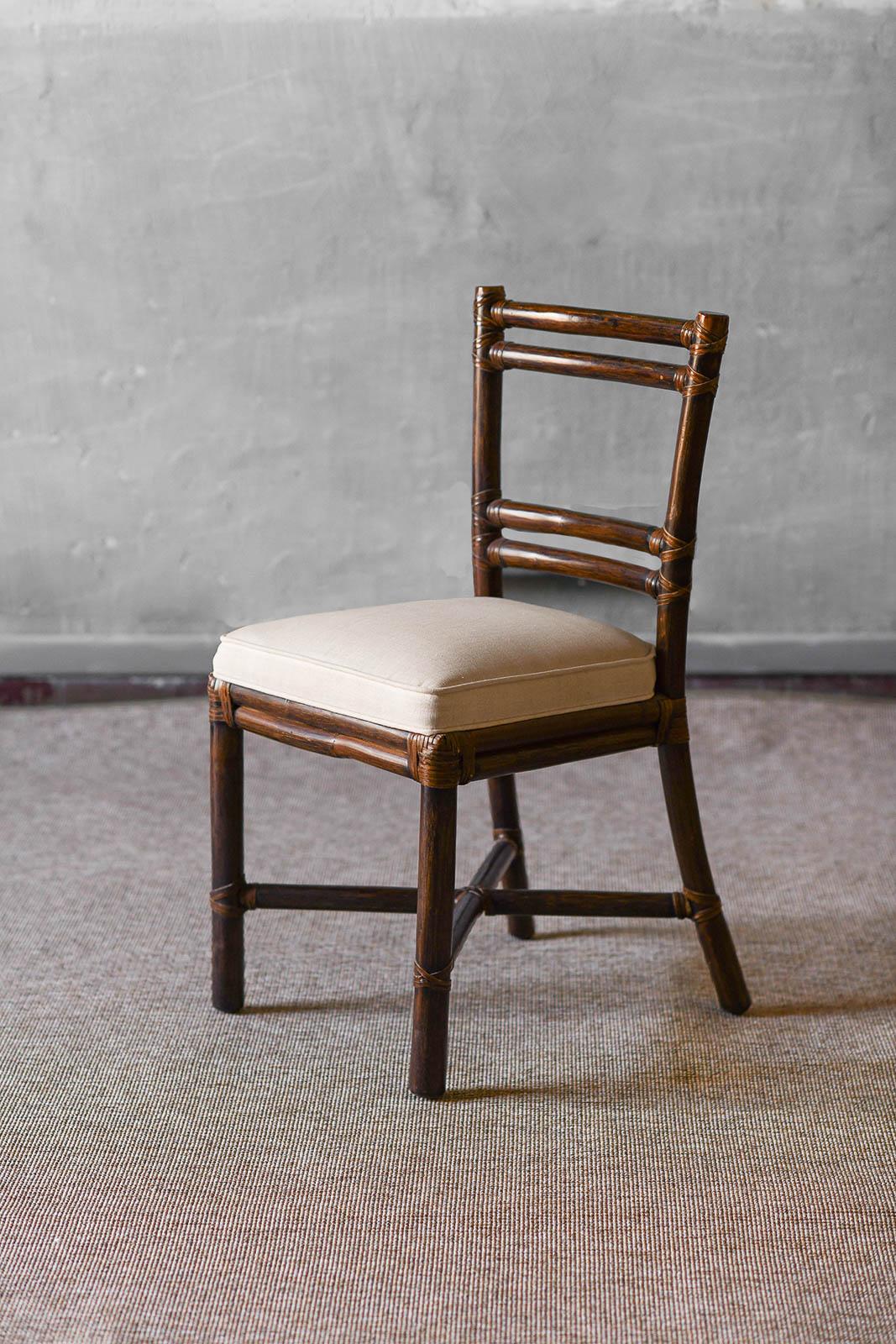 Elinor And John Mcguire San Francisco 1970 set of 6 Rattan chairs In Good Condition In Roma, RM