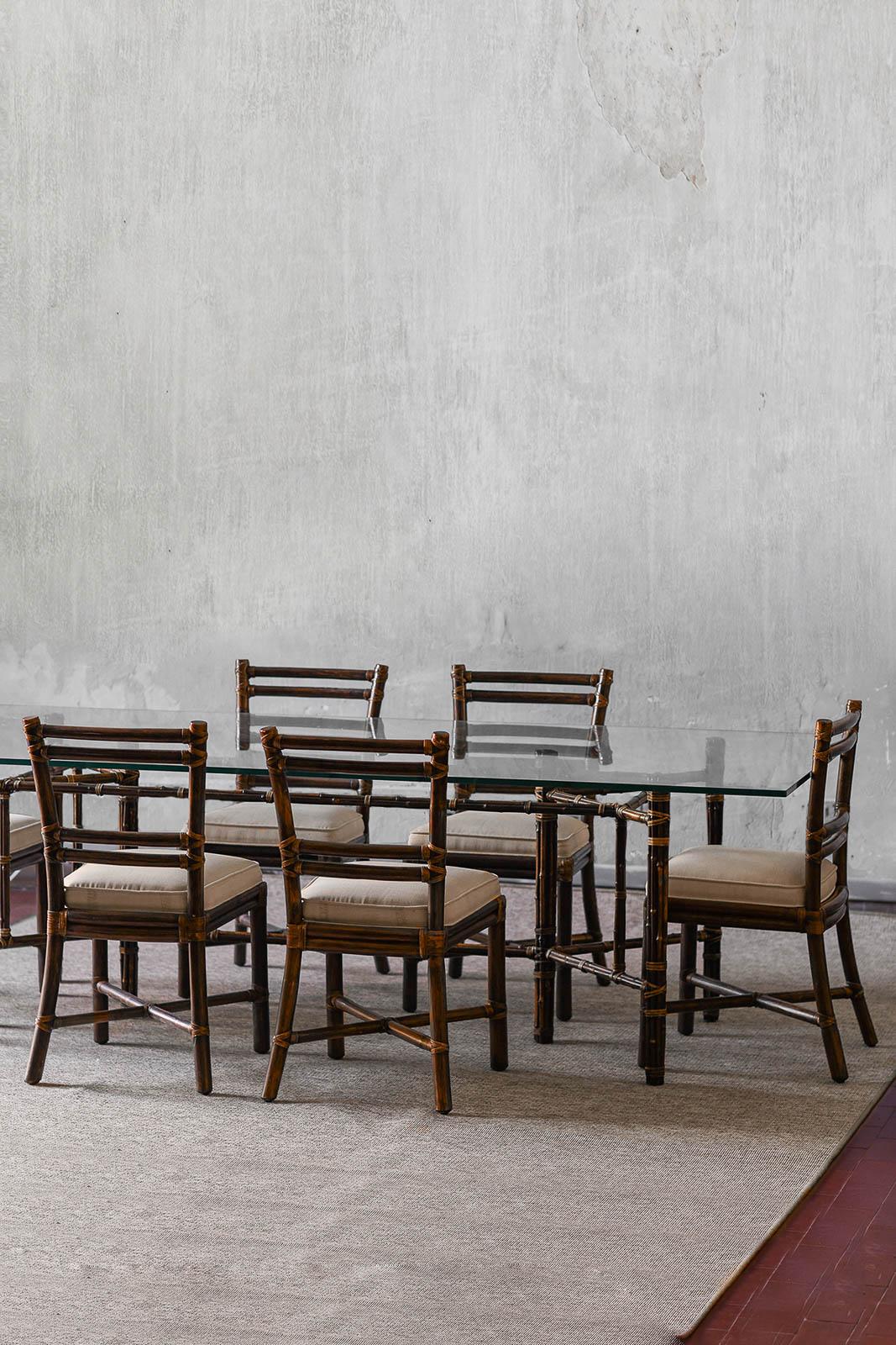 Elinor And John Mcguire San Francisco 1970 set of 6 Rattan chairs 3