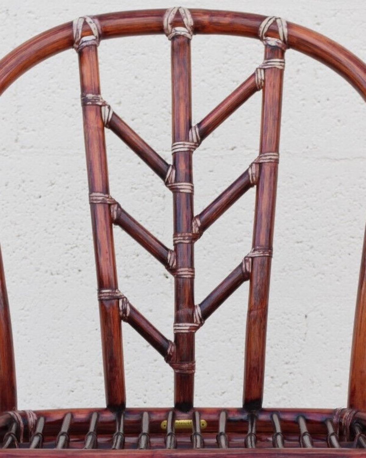 Fin du 20e siècle Paire de chaises de salle à manger en rotin de San Francisco Elinor McGuire pour McGuire en vente
