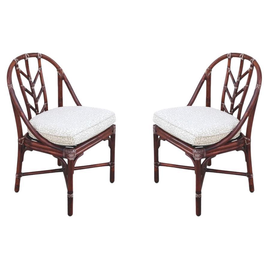 Elinor McGuire für McGuire San Francisco Rattan-Esszimmerstühle, ein Paar