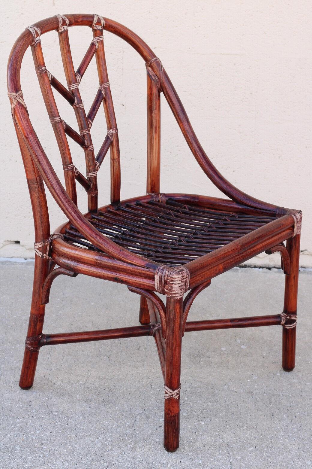 Elinor McGuire für McGuire San Francisco Rattan-Esszimmerstühle, 4er-Set im Angebot 2