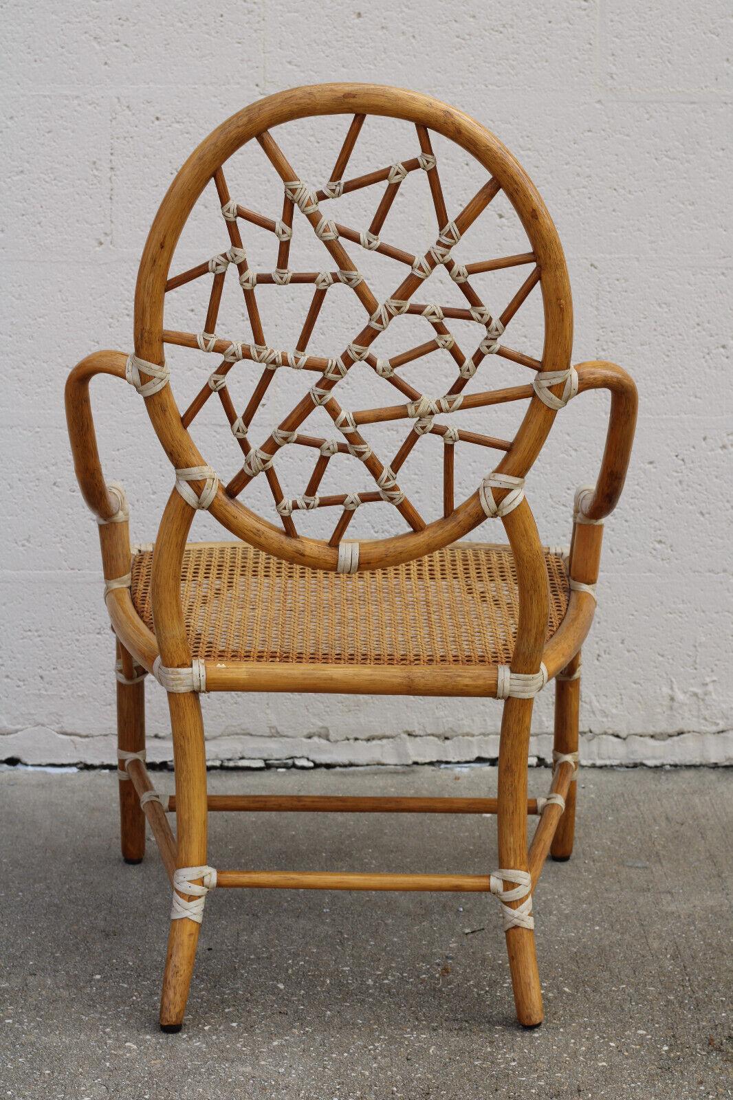 20th Century Elinor McGuire Iconic Cracked Ice Dining Chairs, a Set of 6, with McGuire Label
