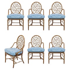 Retro Elinor McGuire Iconic Cracked Ice Dining Chairs, a Set of 6
