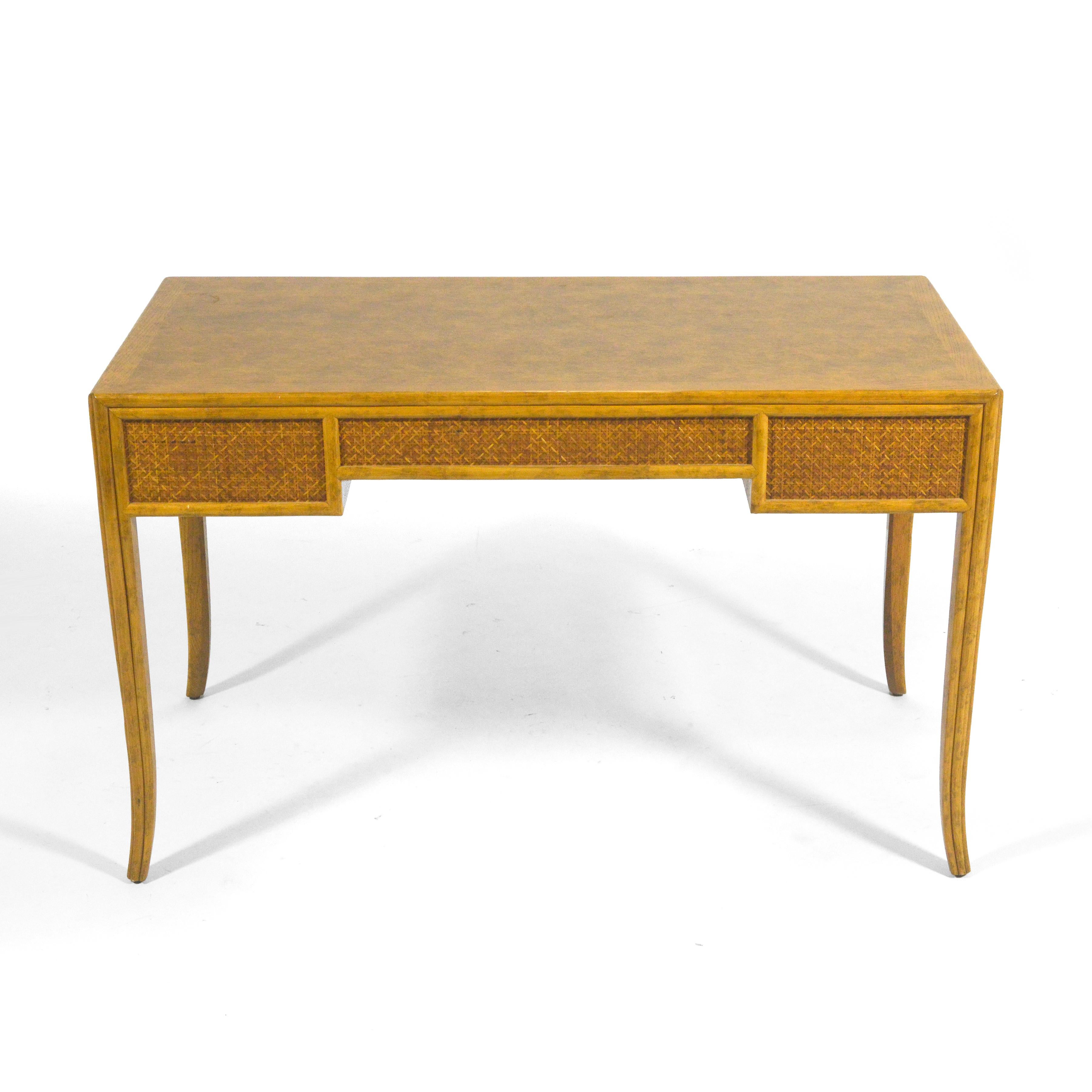 Elinor McGuire Model 226c Caned Desk In Good Condition In Highland, IN