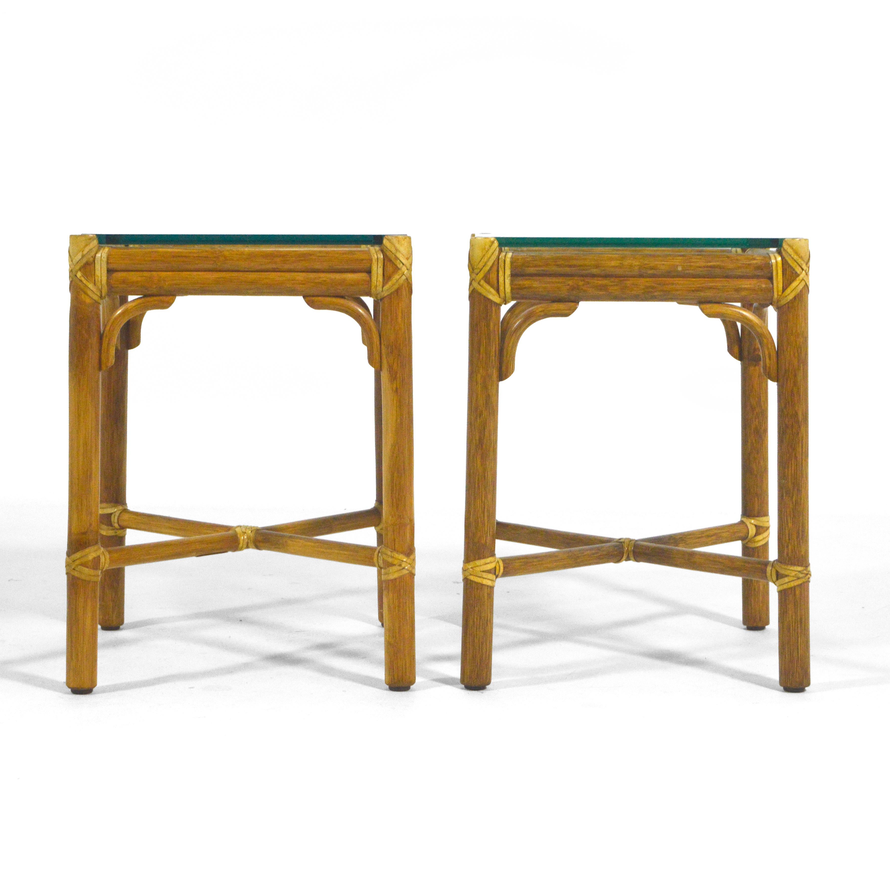 American Elinor McGuire Rattan Side Tables For Sale