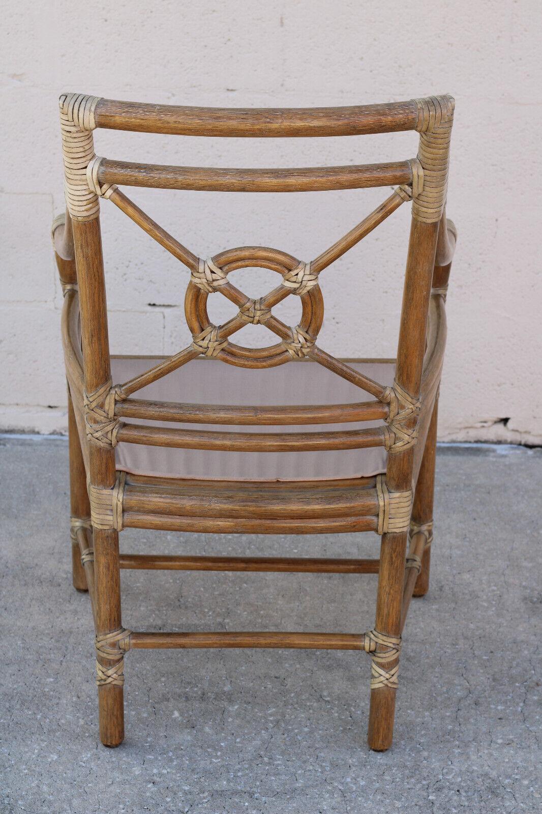 Elinor McGuire Rattan Target Armchairs or Dining Chairs, a Set of Six 3