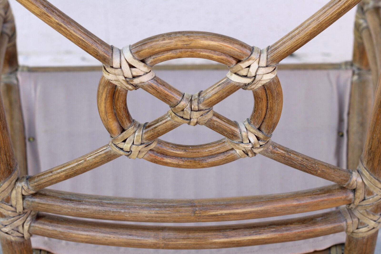 Elinor McGuire Rattan Target Armchairs or Dining Chairs, a Set of Six 4