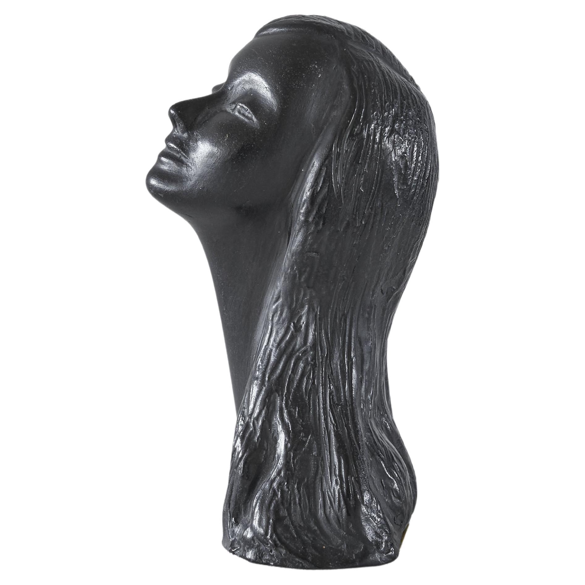 Sculpture féminine en céramique « Bucchero » d'Elio Cerbella, Italie, années 1950