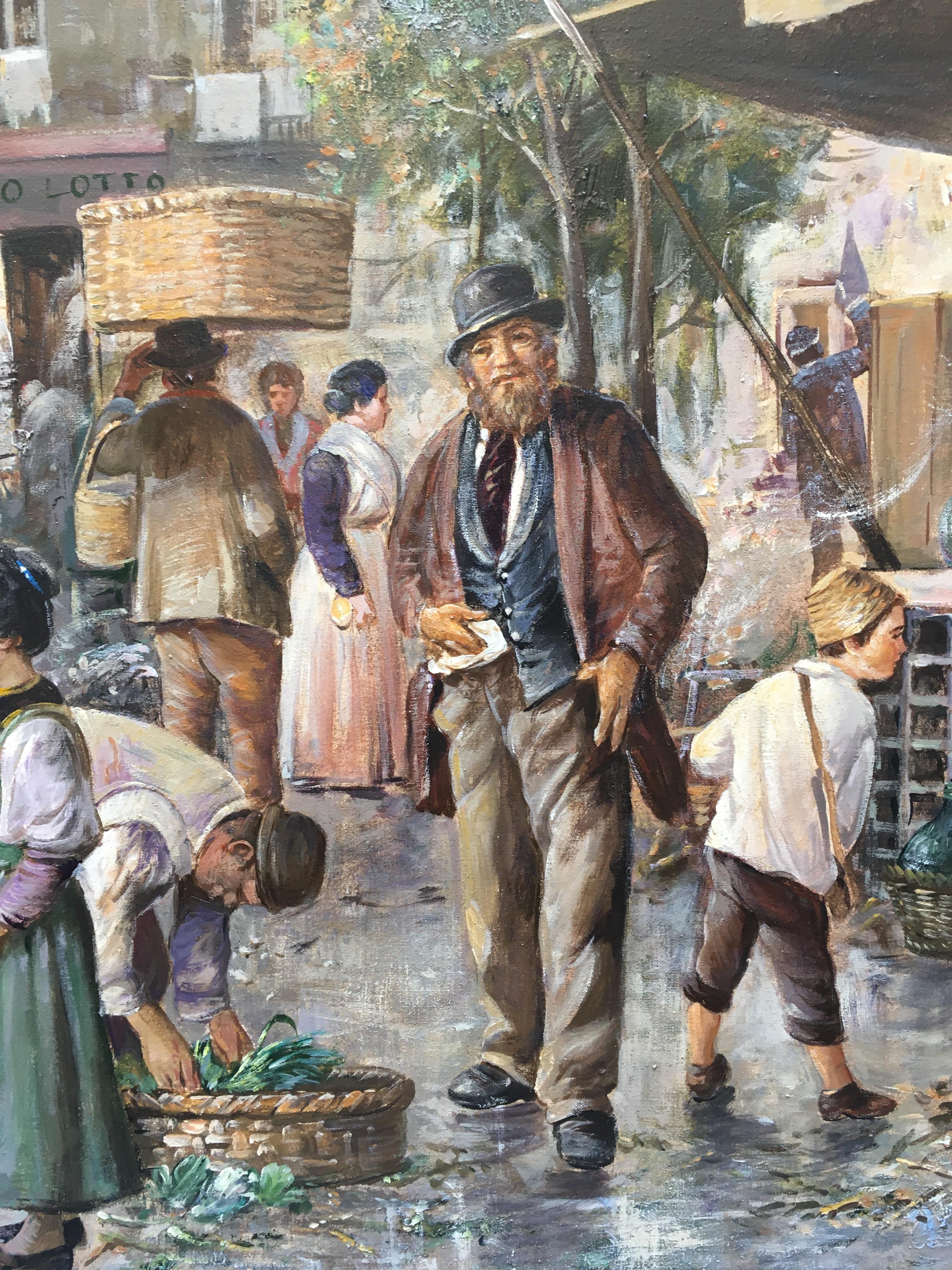 LA VIGILIA DI NATALE - Elio Ferrara - Quadro figurativo italiano olio su tela in vendita 1