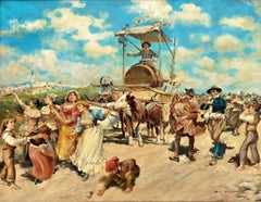 EL NUEVO FESTIVAL DEL VINO-  Elio Ferrara-  Pintura figurativa italiana al óleo sobre lienzo