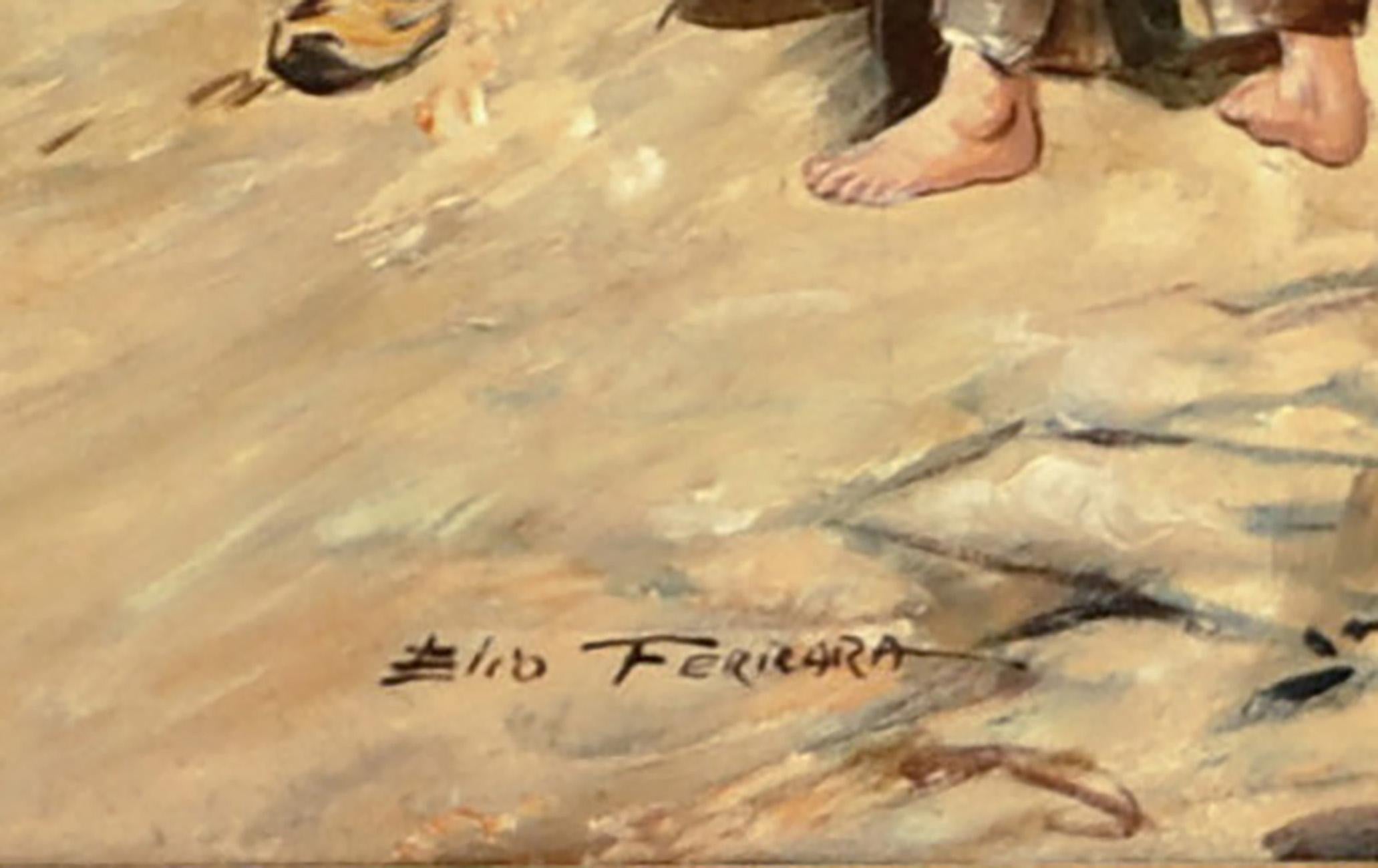 LA NOUVELLE FÊTE DU VIN-  Elio Ferrara-  Peinture figurative italienne à l'huile sur toile en vente 7