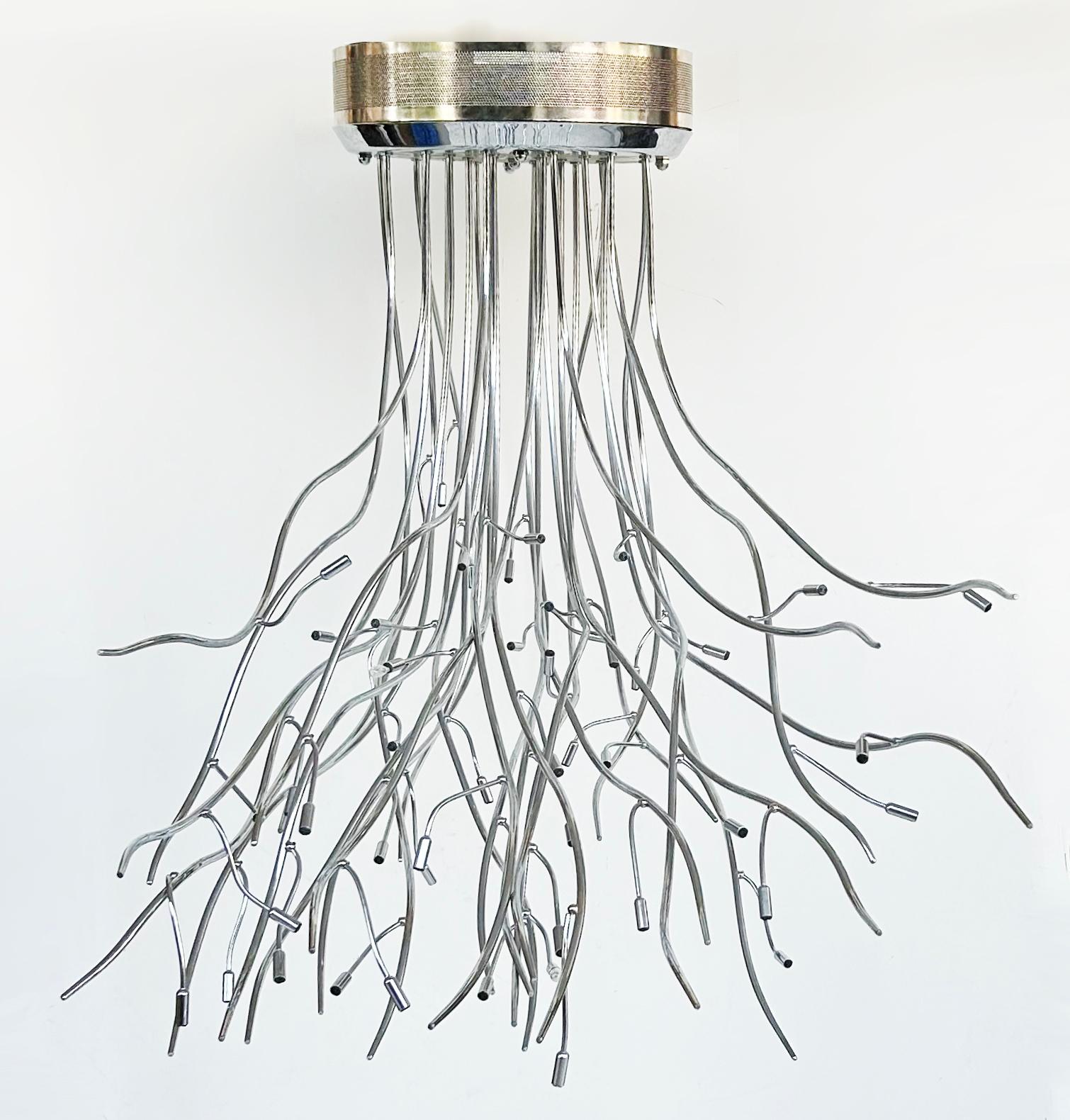 Elio Giudici Lumens Mistral Flush-Mount Chandelier, Largest LED Fixture, Italy


This large 50 LED flush mount ceiling fixture has factory measurements as being 43