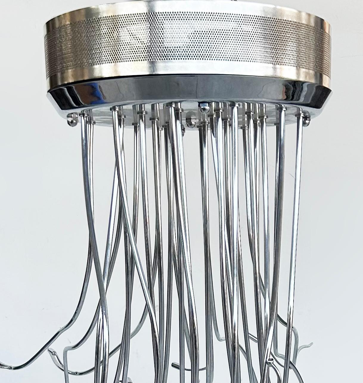 Elio Giudici Lumens Mistral Flush-Mount Chandelier, Largest LED Fixture, Italy In Good Condition For Sale In Miami, FL