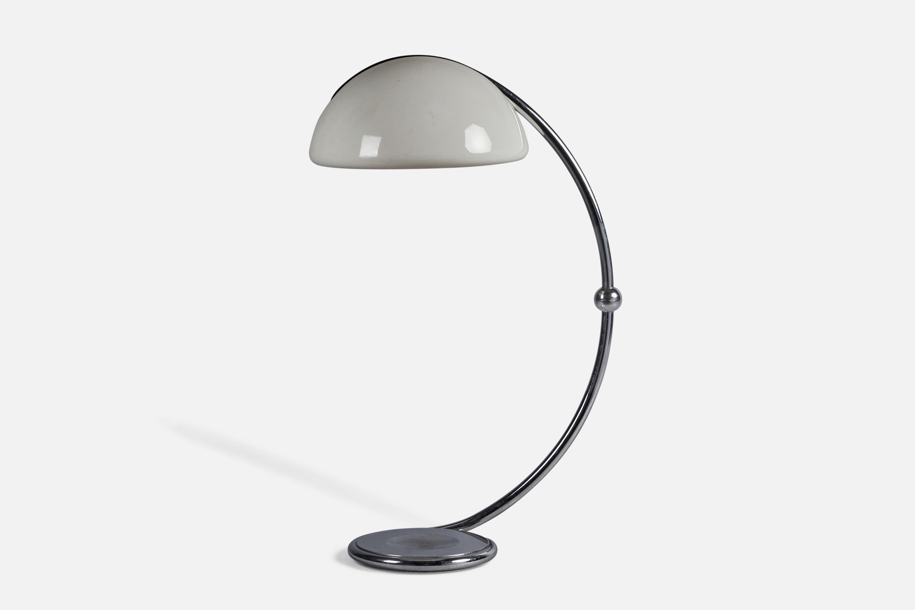 Space Age Elio Martinelli, Floor Lamp, Chrome metal, Perspex, Italy, 1960s For Sale