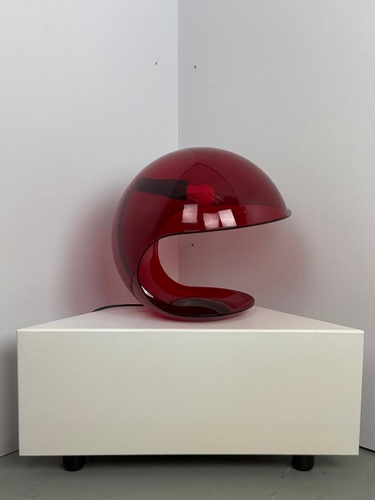 Mid-Century Modern Elio Martinelli -Foglia - rouge transparent rare - Martinelli Luce - Italie en vente