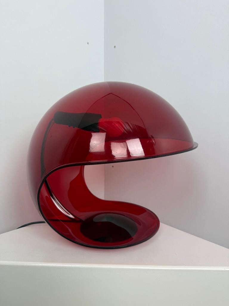 Elio Martinelli -Foglia - rouge transparent rare - Martinelli Luce - Italie Bon état - En vente à The Hague, NL