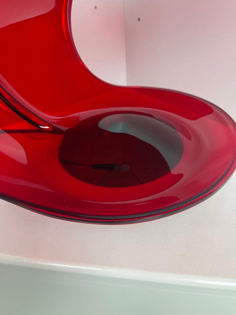 Fin du 20e siècle Elio Martinelli -Foglia - rouge transparent rare - Martinelli Luce - Italie en vente