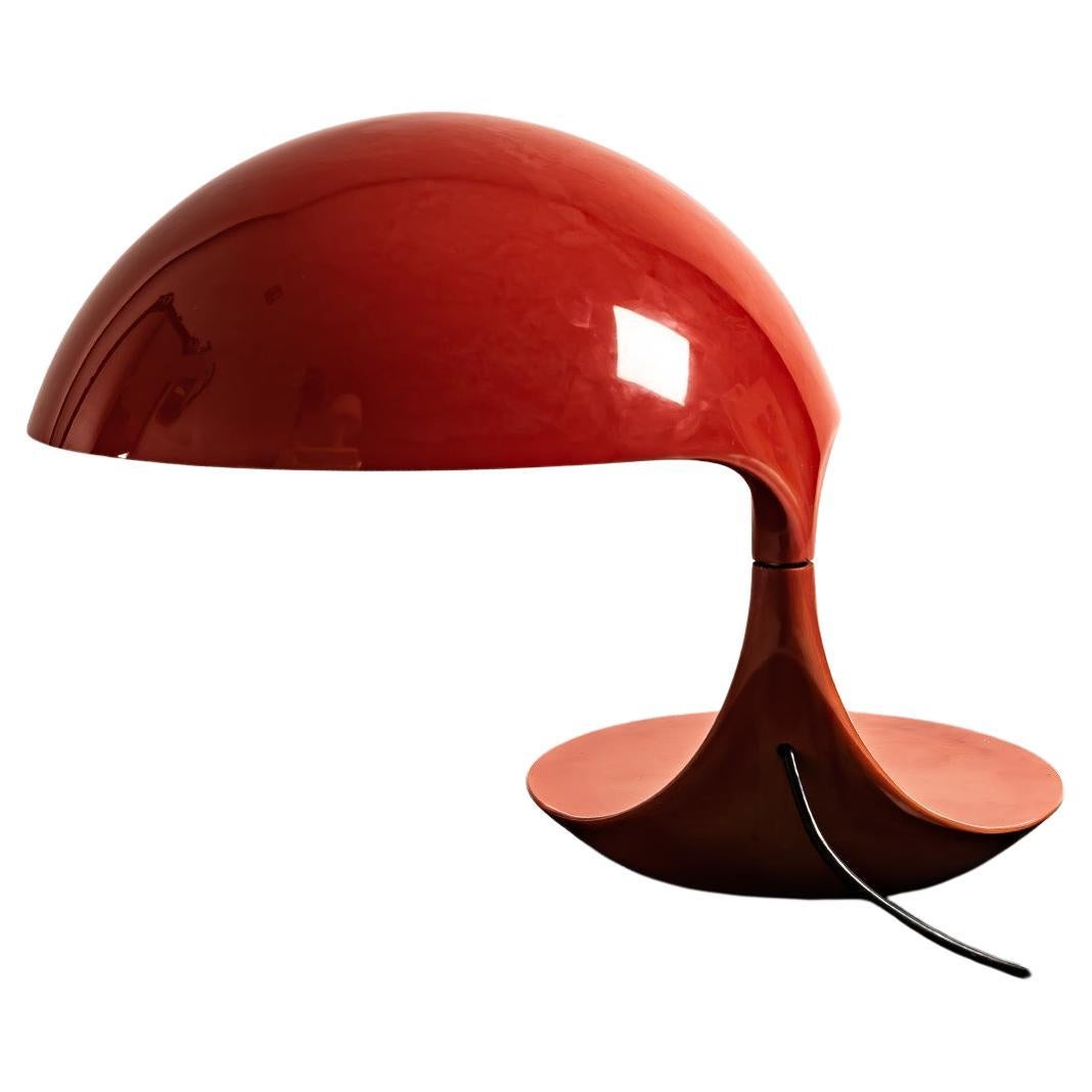 Elio Martinelli for Martinelli Luce  Early “Cobra” Model 629 Red Table Lamp, 19