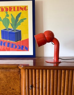 Elio Martinelli, mod. 2135 Robot red desk lamp, Martinelli Luce Italy 1966