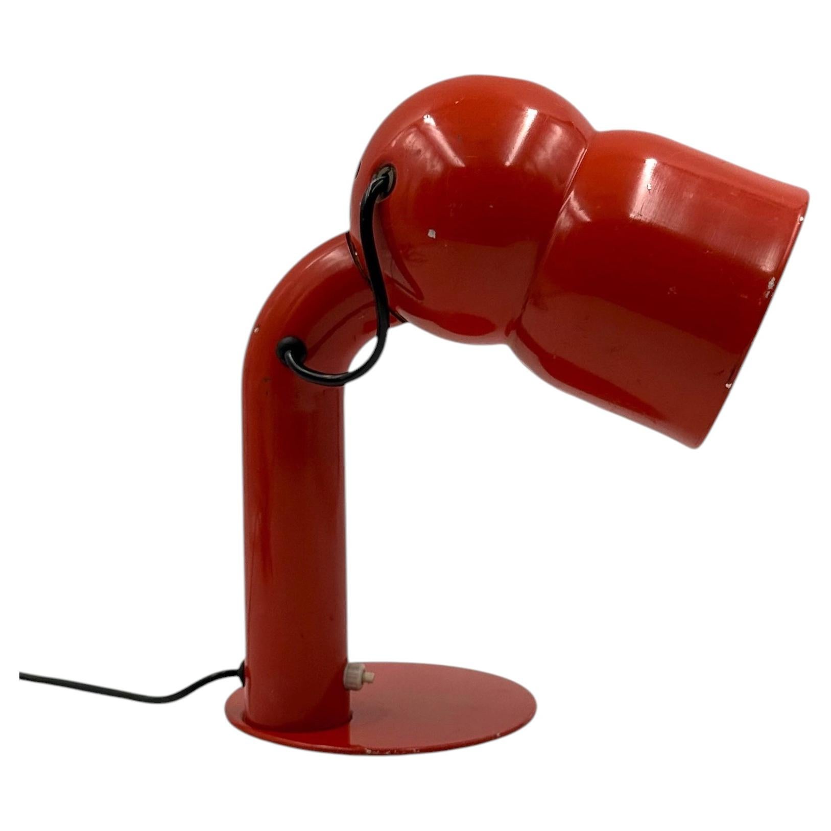 Elio Martinelli, mod. 2135 Robot red desk lamp, Martinelli Luce Italy 1966 For Sale