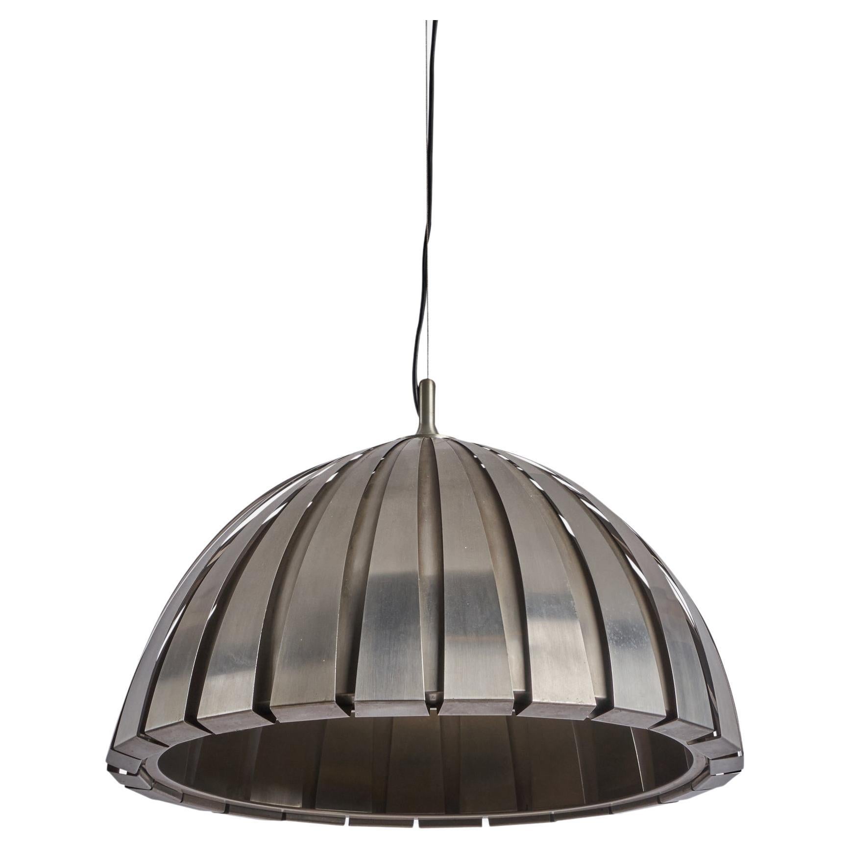 Elio Martinelli, Pendant Light, Aluminium, Metal, Italy, 1970s For Sale