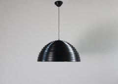 Elio Martinelli Step Chandelier in Black Lacquered Metal by Martinelli Luce 70s