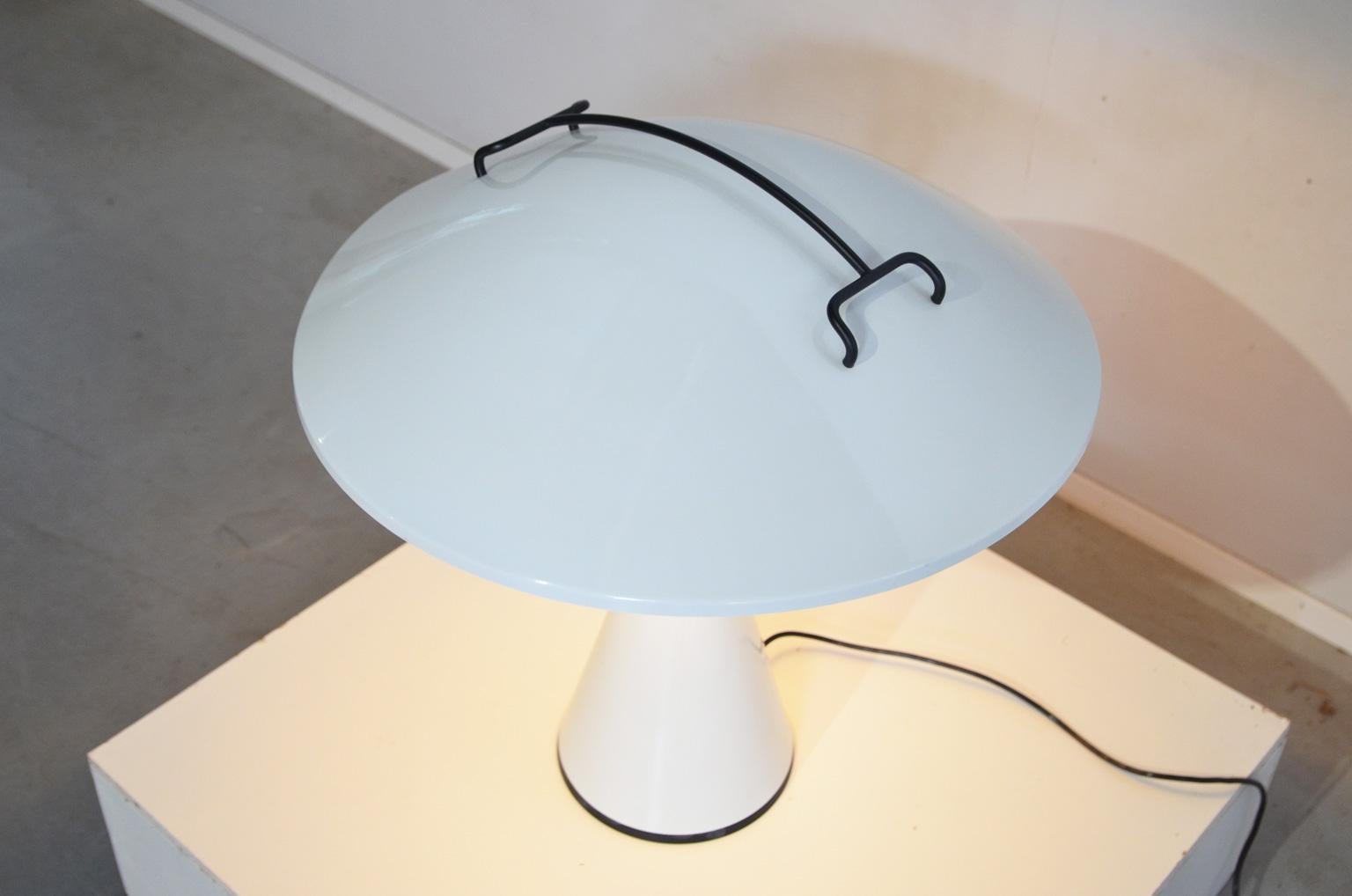 Italian Elio Martinelli White Radar Table Lamp for Martinelli Luce, Italy